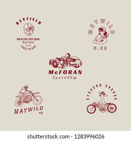 Vintage Motorcycle Logo Badges