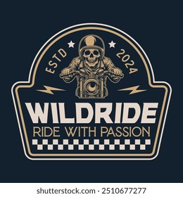 Vintage motocicleta logotipo emblema vetor isolado. Logotipo da garagem de motos. Logotipo personalizado da motocicleta vintage emblema isolado. Logotipo de etiqueta monocromática para peças de motocicleta.