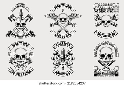 Vintage Motorcycle Logo Set Vector Stock Stock Vector (Royalty Free ...