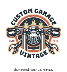 Vintage Motorcycle Logo Template Vector Retro Stock Vector (Royalty ...
