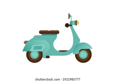 Vintage Motorcycle. Modern Flat Scooter Vector Illustration. Banner Design. Website template. Social Media Icon Concept.