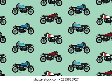 Vintage motorcycle pattern ideal for textile printing