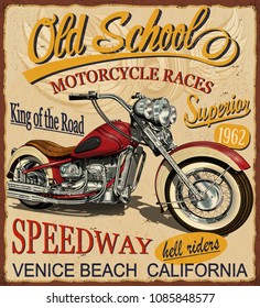 Vintage motorcycle poster.