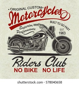 Vintage  motorcycle  poster , t-shirt  print.