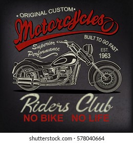 Afiche de motocicleta vintage , camiseta impresa.