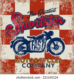 Vintage motorcycle for printing. Vector old school race poster.retro race car or motorbike vector print set,race posters.real road race posters