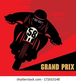 Vintage Motorcycle race label, vector illustration