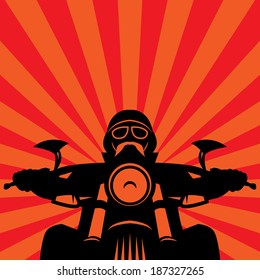 Vintage Motorcycle race label, vector illustration