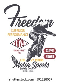 vintage motorcycle racer silhouette and design elements