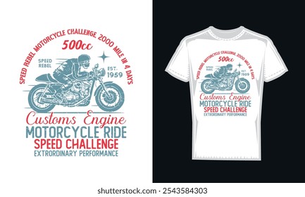 Una motocicleta vintage ruge a través de una carretera abierta polvorienta, con tipografía de estilo retro que dice, Live Free, Ride Classic. La bicicleta, detallada con texturas resistentes, tiene un aspecto desgastado, con salpicaduras de grasa