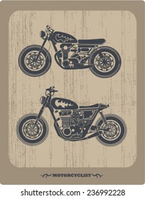 Vintage Motorcycle Set.vintage motorcycle poster