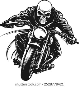 Vintage motorcycle silhouette vector illustration