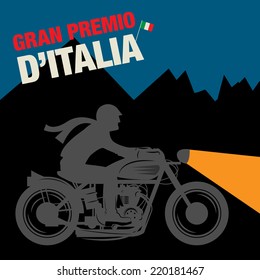 Vintage Motorcycle sport label, vector illustration