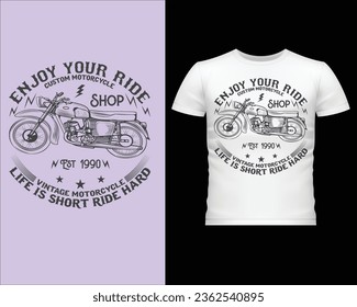 vintage motorcycle t shirt design 