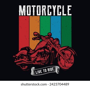 vintage motorcycle - t-shirt design