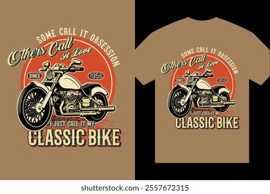 Vintage Motorcycle T-Shirt Design Classic Bike Art for Enthusiasts.