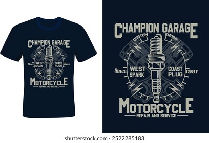 vintage motorcycle - t-shirt design illustration