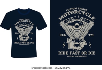 vintage motorcycle - t-shirt design illustration
