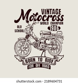 Vintage motorcycle t-shirt design, Motorcycle vector illustration