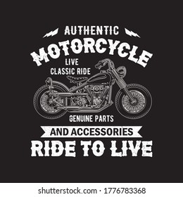 Vintage Motorcycle T-shirt Design Vector.Biker Shirt.Also Use For Lebel, Emblems, Poster.