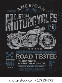 Vintage Motorcycle T-shirt Graphic 