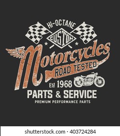 Vintage Motorcycle T-shirt Graphic