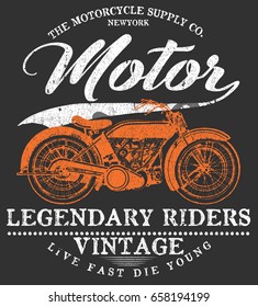 Vintage Motorcycle T-shirt Graphic