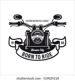 Vintage motorcycle t-shirt graphics. Born to ride quote. Vector illustration.