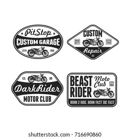 Vintage Motorcycle Typography Sign, Logo Identity, Badge Label, Icon