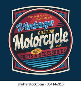 Vintage motorcycle typography, t-shirt graphics, vectors