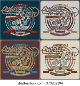 Vintage motorcycle and typography, t-shirt graphics, vectors .
