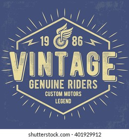 Vintage motorcycle typography, t-shirt graphics. Vectors
