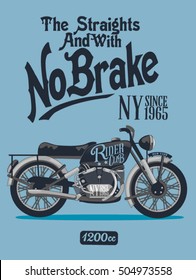 vintage motorcycle, typography, t-shirt graphics, vectors