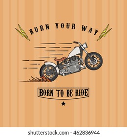 Vintage Motorcycle Vector Illustration