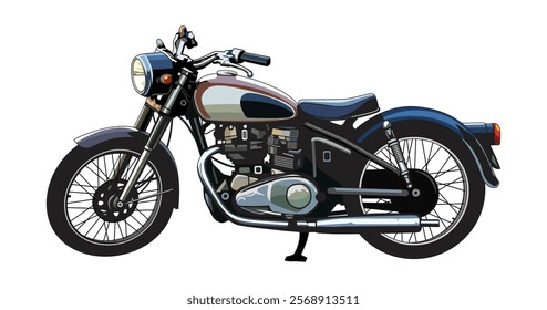 Vintage motorcycle, vector illustration design, isolated object on white background.