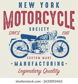 Vintage Motorcycle Vector Illustration Graphic Design