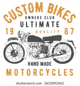 Vintage Motorcycle Vector Illustration Graphic Design
