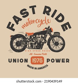 vintage motorcycle vector illustration slogan