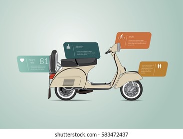 Vintage motorcycle vector infographics