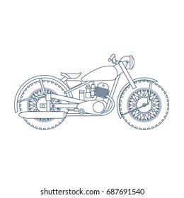 Vintage Motorcycle vector logo design template. bikeshop or motorcycle service icon. Vector Illustration