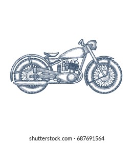 Vintage Motorcycle vector logo design template. bikeshop or motorcycle service icon. Vector Illustration