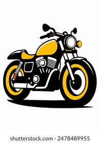 Vintage motorcycle vector on a White background, Retro bike icon