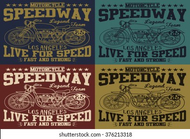 Vintage Motorcycle vector print and varsity. For t-shirt or other uses in vector.T shirt graphic