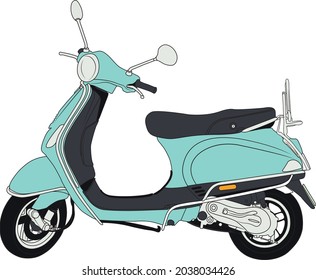 vintage motorcycle vector, scooter vector