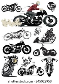 Vintage Motorcycle vector set
