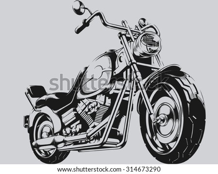 Vintage Motorcycle Vector Silhouette