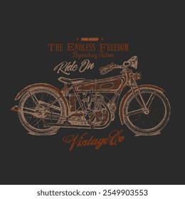 Slogan de Motores vintage para projeto de camisa de motocicleta vintage, tipografia vintage impressão de texto para arte vetorial.