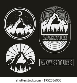 vintage mountain adventure badge pack