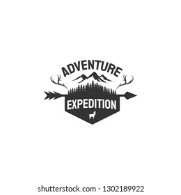 vintage mountain adventure logo design
