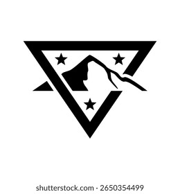 vintage mountain adventure sticker style logo. retro badge mountain expedition logo template.